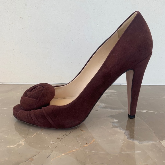 Prada Suede Open Toe Pumps, Size 36.5 - Picture 9 of 13